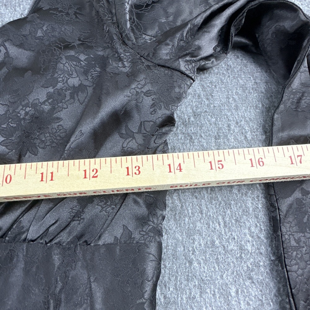 Allison & Kelly Dress Womens Small Black Puff‎ Sleeve Corset Tie Silk Event New - Picture 6 of 13